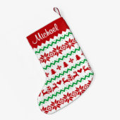 Kerst trui patroon kleine kerstsok (Achterkant (Hangend))