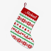 Kerst trui patroon kleine kerstsok (Voorkant (Hangend))