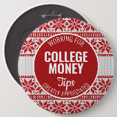 Kerst trui tips gewaardeerd | Studiegeld Ronde Button 6,0 Cm (Voorkant /achterkant)