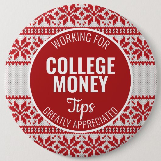 Kerst trui tips gewaardeerd | Studiegeld Ronde Button 6,0 Cm (Voorkant)