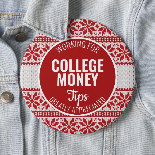 Kerst trui tips gewaardeerd | Studiegeld Ronde Button 6,0 Cm (In situ)