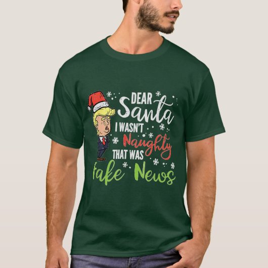 Kerst Trump Beste Kerstman Fake Nieuws Grappig T-s T-shirt (Voorkant)