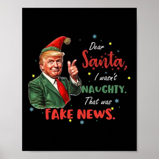 Kerst Trump Beste Kerstman Fake Nieuws Grappige ke Poster (Voorkant)