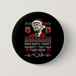 Kerst Trump Beste Kerstman Fake Nieuws Grappige Ke Ronde Button 5,7 Cm
