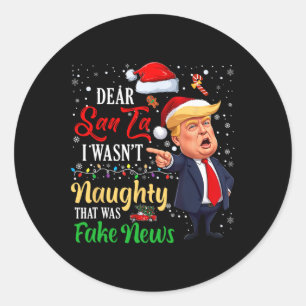 Kerst Trump Beste Kerstman Fake Nieuws Grappige Ke Ronde Sticker