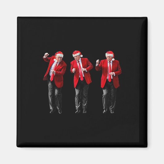 Kerst Trump Dancing Santa Trump Dance Magneet (Voorkant)