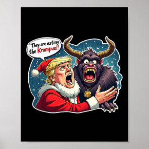 Kerst Trump Kerstman ze zijn het eten van de JR Poster
