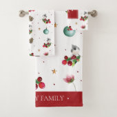 Kerst Tufted Titmouse Waterverf Wintervogel Bad Handdoek (Insitu)