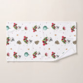 Kerst Tufted Titmouse Waterverf Wintervogel Bad Handdoek (Handdoek)