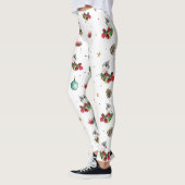 Kerst Tufted Titmouse Winterpatroon Leggings (Links)