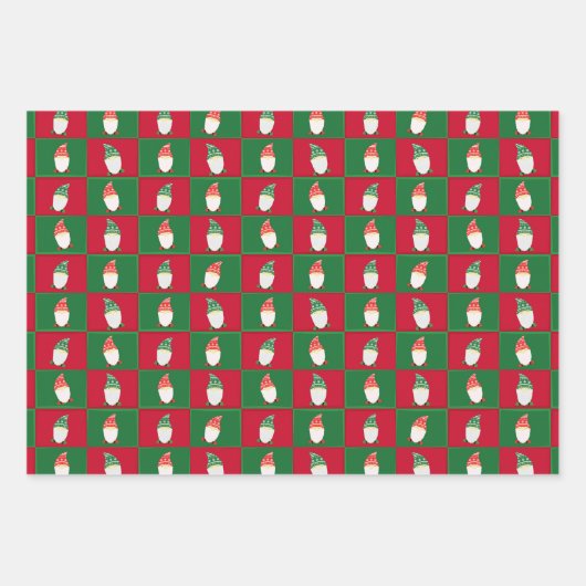 Kerst Tuin Gnome Elf Wrapping Paper (Voorkant 3)