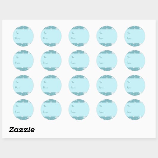 Kerst Turquoise Sneeuwvlokken Gift Labels (Vel)