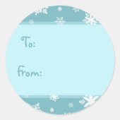 Kerst Turquoise Sneeuwvlokken Gift Labels (Voorkant)