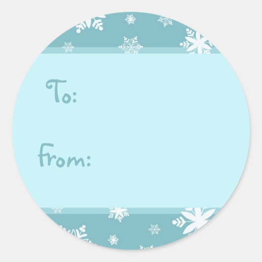 Kerst Turquoise Sneeuwvlokken Gift Labels (Voorkant)