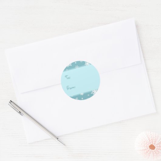 Kerst Turquoise Sneeuwvlokken Gift Labels (Envelop)