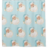 Kerst Turquoise  Victoriaans Kerstman Douchegordijn (Voorkant)