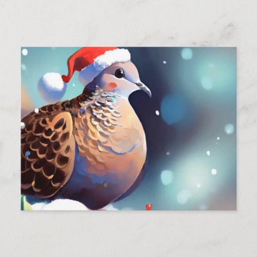 Kerst Turtle Dove 2 Feestdagenkaart (Voorkant)