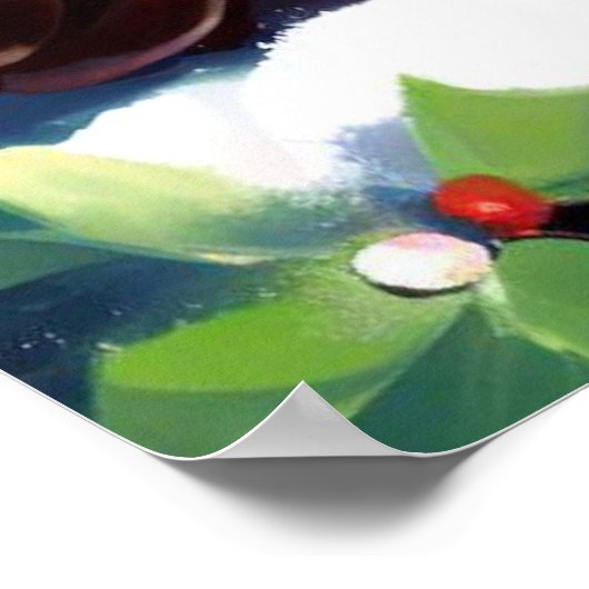 Kerst Turtle Dove 2 Poster (Hoek)