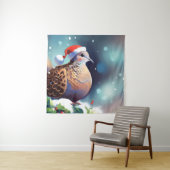 Kerst Turtle Dove 2 Wandkleed (In situ)
