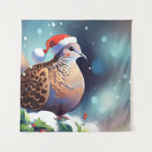 Kerst Turtle Dove 2 Wandkleed (Voorkant)