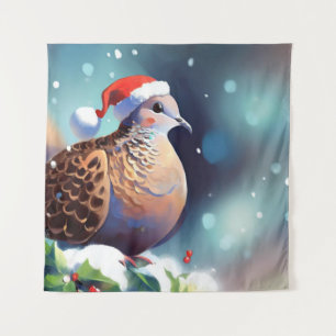 Kerst Turtle Dove 2 Wandkleed