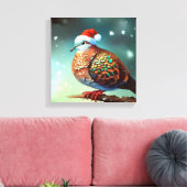 Kerst Turtle Dove 3 Canvas Afdruk (Insitu (Woonkamer))