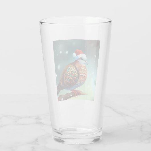 Kerst Turtle Dove 3 Glas (Achterkant)