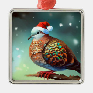 Kerst Turtle Dove 3 Metalen Ornament