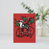 Kerst Tuxedo Kat Briefkaart (Staand voorkant)