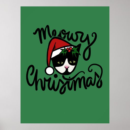 Kerst Tuxedo Kat Poster (Voorkant)