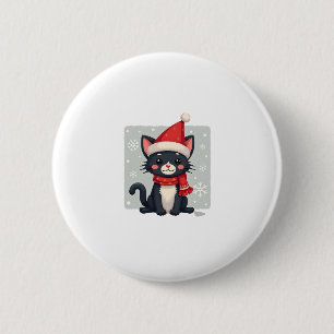 Kerst Tuxedo Kat Santa Sjaal Lelijke Kerst Vrouwen Ronde Button 5,7 Cm