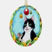 Kerst Tuxedo Kattenmuis Winter ornament (Rechts)