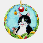 Kerst Tuxedo Kattenmuis Winter ornament (Achterkant)
