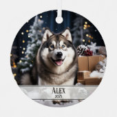 Kerst twee foto huisdier metalen ornament (Voorkant)