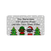 Kerst Twin Lab Puppies Etiket (Voorkant)