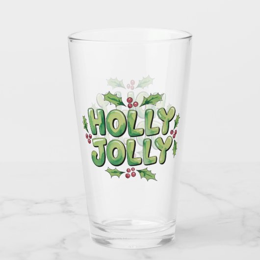 Kerst Typografie Glas (Achterkant)