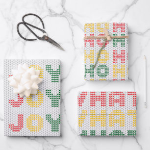 Kerst Typografie Lelijke Trui Textuur Inpakpapier Vel