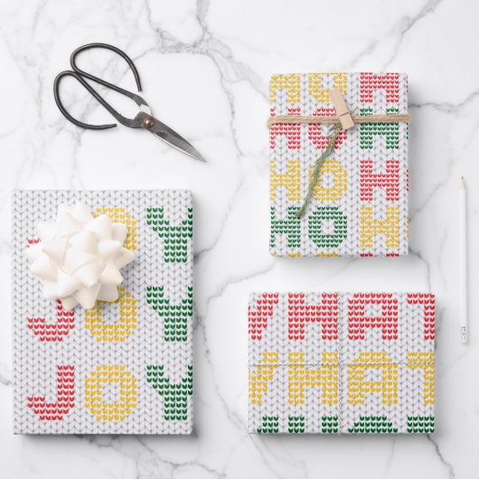 Kerst Typografie Lelijke Trui Textuur Inpakpapier Vel (Voorkant)