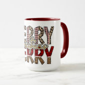 Kerst Typografie Merry Merry Christmas Mok (Voorkant rechts)