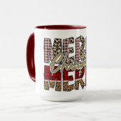 Kerst Typografie Merry Merry Christmas Mok (Voorkant links)