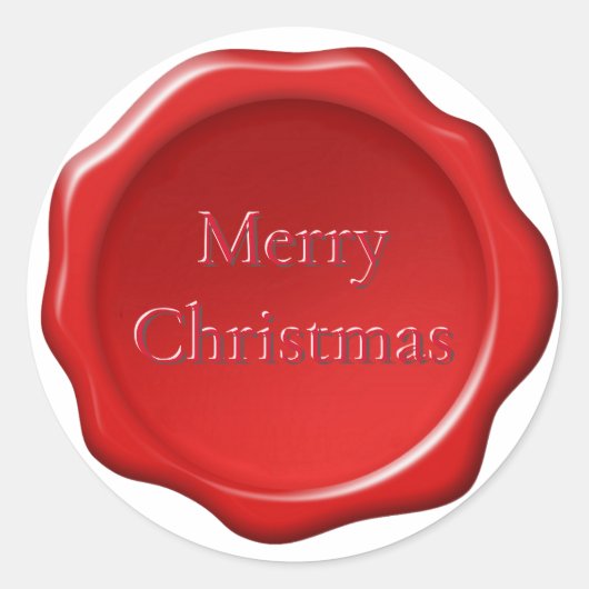 Kerst Typografie op Red Wax Seal Sticker (Voorkant)