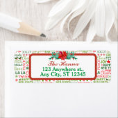 Kerst Typografie Rood & Groen Naadloos Patroon Etiket (Insitu)