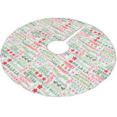 Kerst Typografie Rood & Groen Naadloos Patroon Kerstboom Rok (Gekanteld)