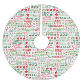 Kerst Typografie Rood & Groen Naadloos Patroon Kerstboom Rok (Voorkant)