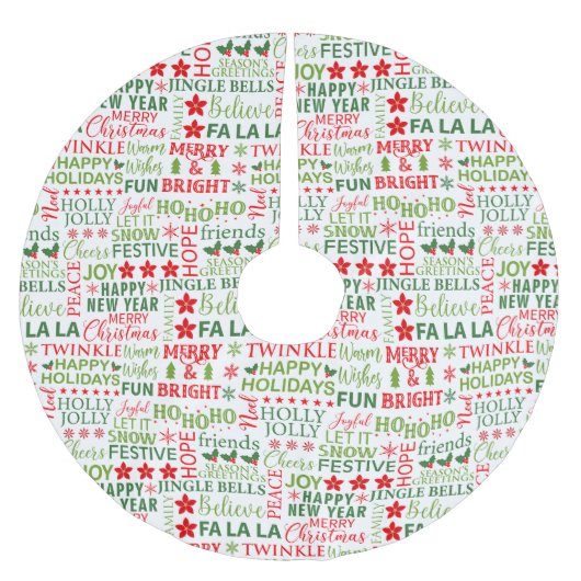 Kerst Typografie Rood & Groen Naadloos Patroon Kerstboom Rok (Voorkant)