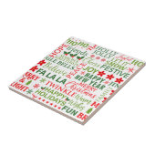 Kerst Typografie Rood & Groen Naadloos Patroon Tegeltje (Zijkant)