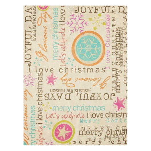 Kerst  Typografie Tafelkleed (Voorkant)