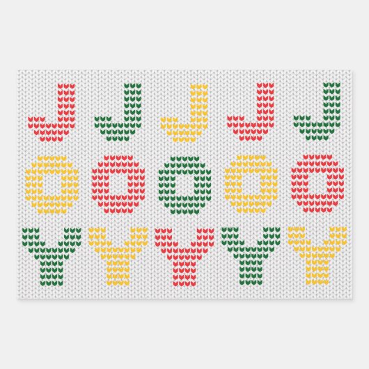 Kerst Typografie Trui Textuur Inpakpapier Vel (Voorkant 3)