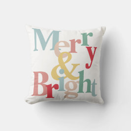 Kerst typografie Vrolijk en helder Kussen