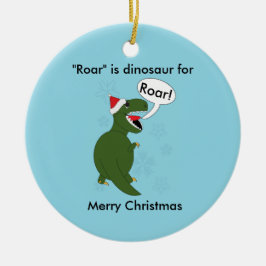 Kerst Tyrannosaurus Rex Dinosaurus Blauw Custom Keramisch Ornament
